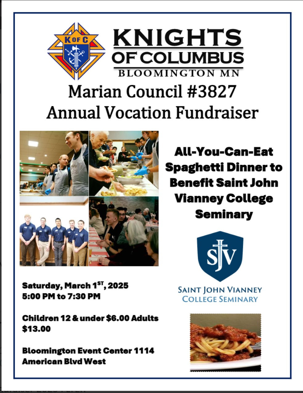 Spaghetti String Event Spaghetti Dinner Fundraiser - Bloomington Event Center